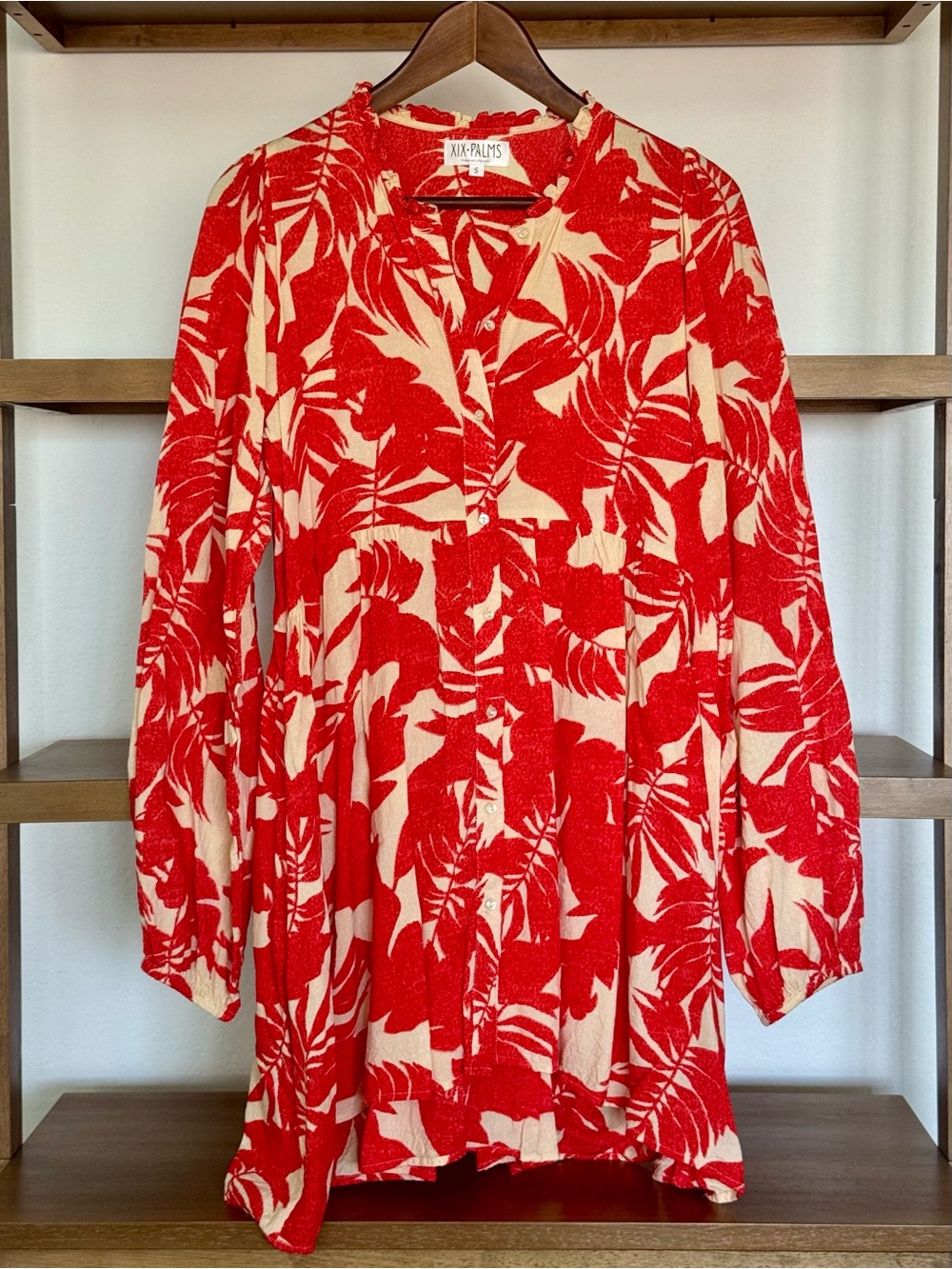 Red Tropical Print Women's Dress -